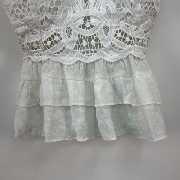 Milk&Honey White Lace Summer Cami Top Looks like Free People Adella Top Size XS - Picture 4 of 9